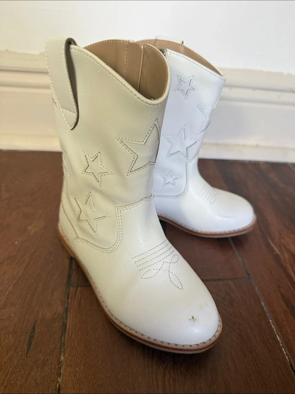 Janie and Jack White Star Embroidered Kids Cowboy Boots